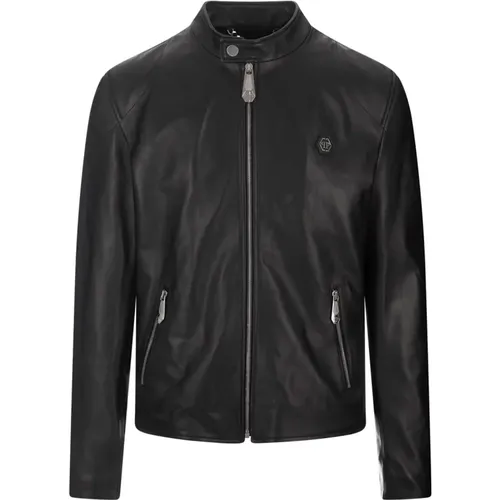 Leather Biker Jacket , male, Sizes: L, S, M, XL - Philipp Plein - Modalova