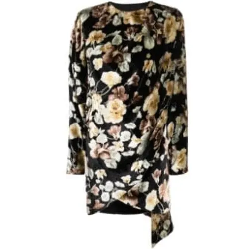 Velvet Print Dress , female, Sizes: M - Saint Laurent - Modalova