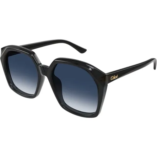 Stilvolle Sonnenbrille in Schwarz , Damen, Größe: 57 MM - Chloé - Modalova