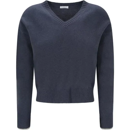 Cashmere V Neck Sweater , male, Sizes: L, M - BRUNELLO CUCINELLI - Modalova