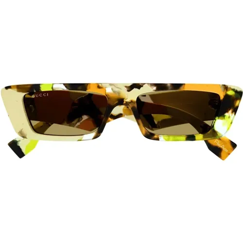 Gelb Orange Sonnenbrille für Frauen , Damen, Größe: 54 MM - Gucci - Modalova