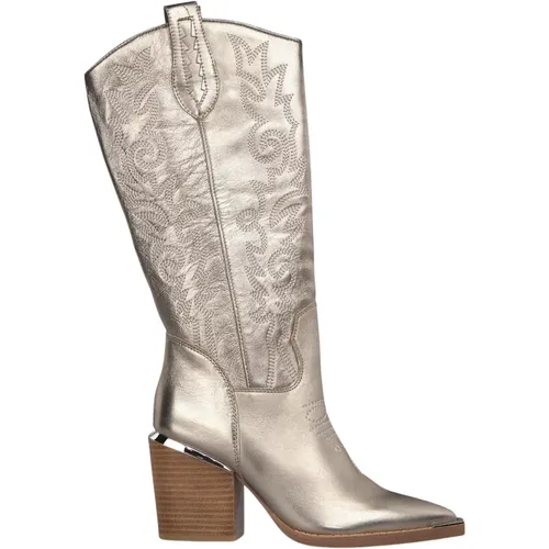 Embroidered heeled cowboy boot , female, Sizes: 7 UK, 8 UK, 2 UK, 6 UK, 5 UK, 4 UK, 3 UK - Alma en Pena - Modalova