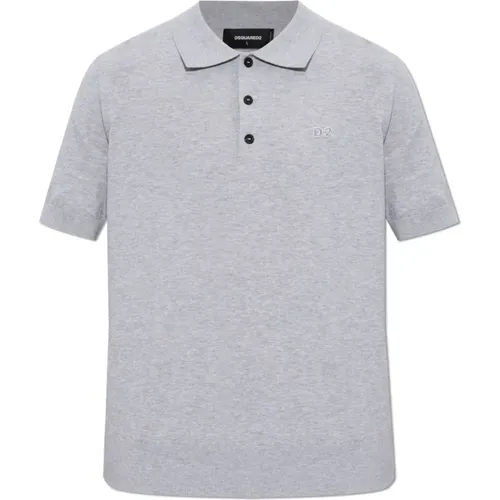 Baumwollpolo mit Logo , Herren, Größe: XL - Dsquared2 - Modalova