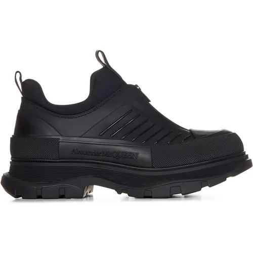 Schwarze Slip-On Sneakers mit Reißverschluss-Detail , Herren, Größe: 40 EU - alexander mcqueen - Modalova