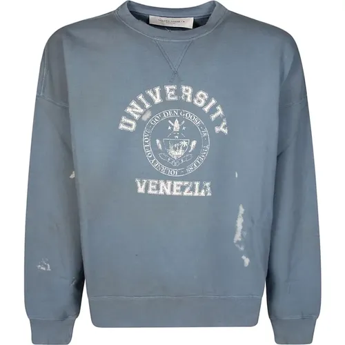 Vintage College Crewneck Sweatshirt , Herren, Größe: XL - Golden Goose - Modalova