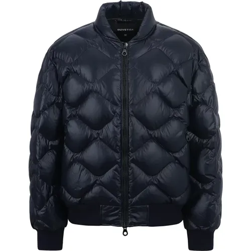 Diamond-Quilted Navy Down Jacket , male, Sizes: L, XL, M - duvetica - Modalova