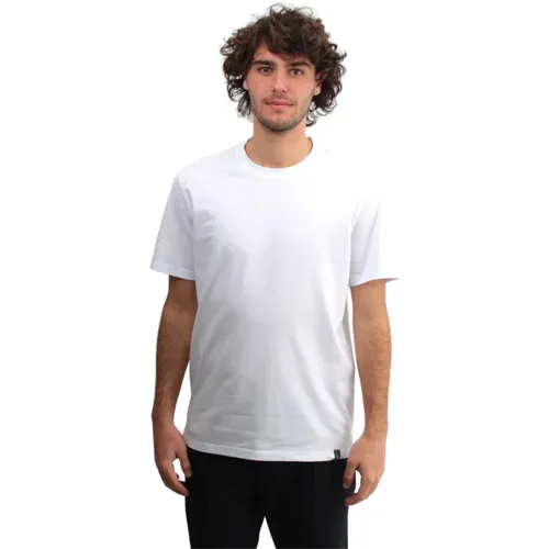 Weißes Geripptes Kurzarm-Baumwollhemd , Herren, Größe: XL - Kangra - Modalova