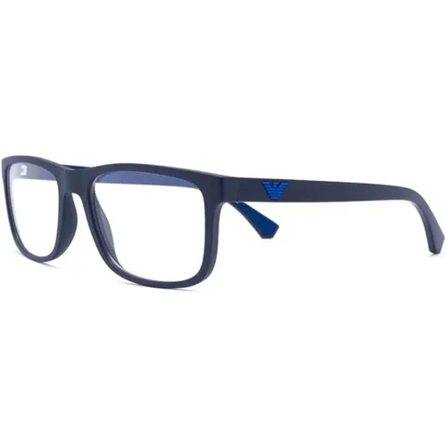 Blaue Optische Brille Stilvoll und vielseitig , Herren, Größe: 53 MM - Emporio Armani - Modalova