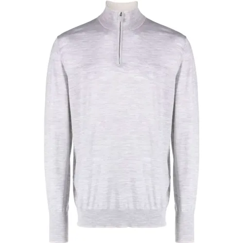 Grey High-Neck Wool Knitwear Jumper , male, Sizes: 2XL, XL, L - Eleventy - Modalova
