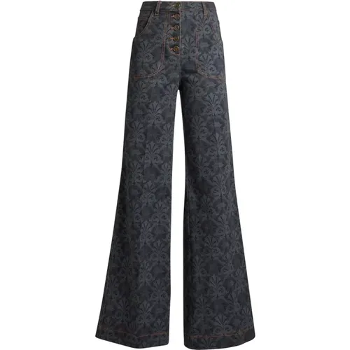 Flare Line Grey Trousers , female, Sizes: W28, W27 - ETRO - Modalova