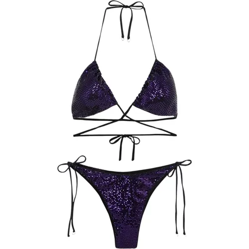 Triangle Bikini UND Amerikanische Verstellbare Glitzerhöschen , Damen, Größe: S - F**k - Modalova