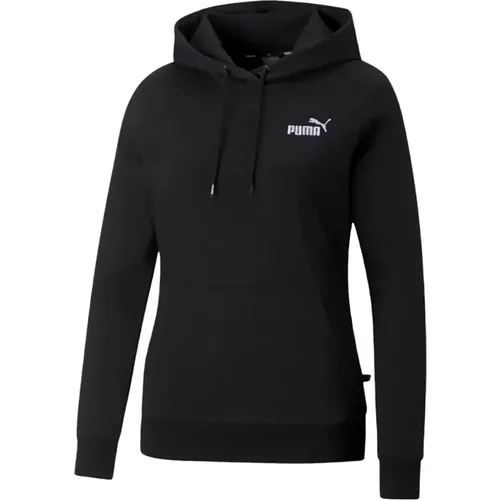 Schwarzer Hoodie mit gesticktem Logo - Puma - Modalova