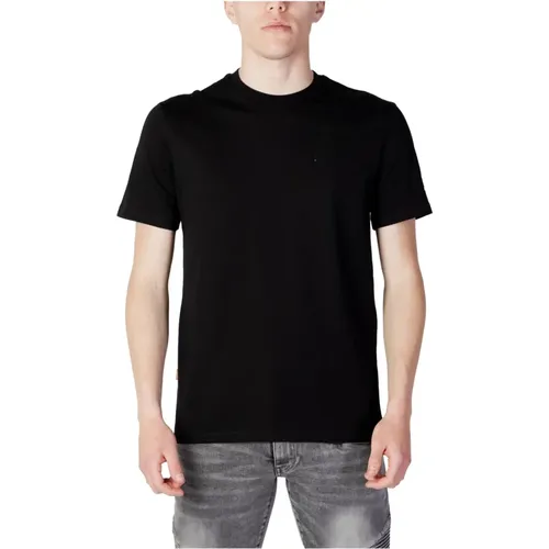 Plain Short Sleeve Round Neck T-shirt , male, Sizes: 2XL - Suns - Modalova