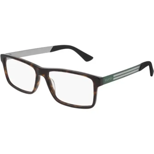 Havana Green Transpar Glasses , unisex, Sizes: 55 MM - Gucci - Modalova