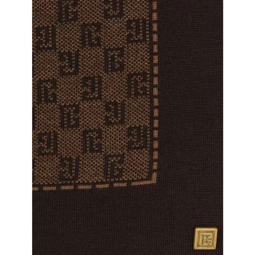 Monogram wool scarf , male, Sizes: ONE SIZE - Balmain - Modalova