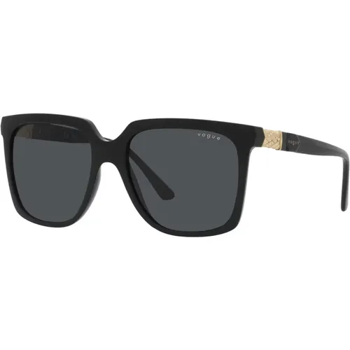 Quadratische schwarze Sonnenbrille mit Verlaufsgläsern - Vogue - Modalova