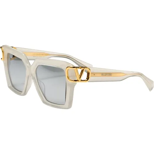V-Uno Sunglasses White Yellow Gold - Valentino - Modalova