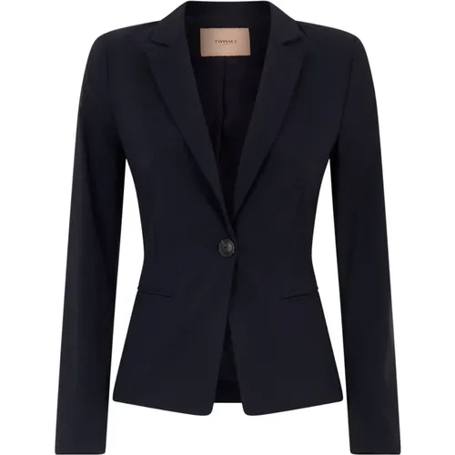 Blaue Taillierte Blazer mit Knopfverschluss - Twinset - Modalova