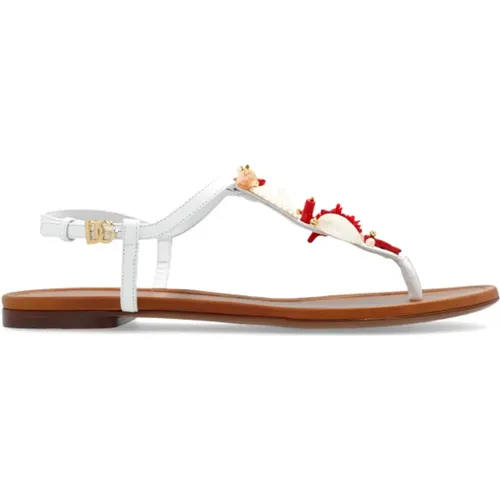 Sandals with appliqués , female, Sizes: 7 UK, 8 UK, 4 UK, 3 UK, 6 UK, 5 UK - Dolce & Gabbana - Modalova