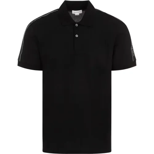 Schwarzes Baumwoll-Poloshirt , Herren, Größe: M - alexander mcqueen - Modalova