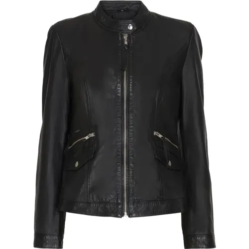 Leather Biker Jacket , female, Sizes: M - Btfcph - Modalova