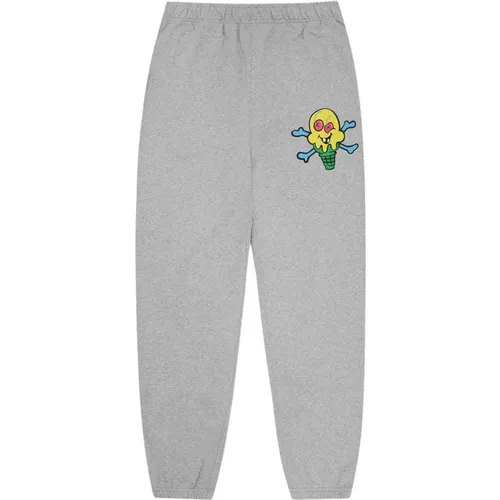 Grey Sweatpants with Cones & Bones , male, Sizes: XL, M, L - Icecream - Modalova