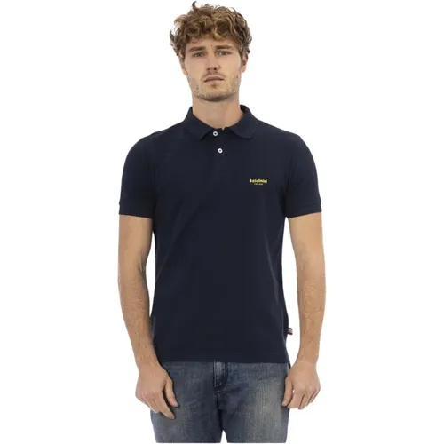 Blau besticktes Poloshirt , Herren, Größe: 3XL - Baldinini - Modalova