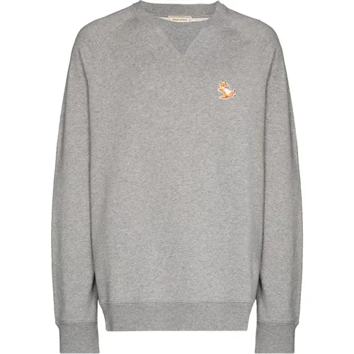 Light Grey Chillax Fox Sweatshirt , female, Sizes: M - Maison Kitsuné - Modalova