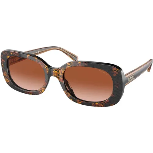 Amber Tortoise Sunglasses Brown Shaded , female, Sizes: 54 MM - Coach - Modalova