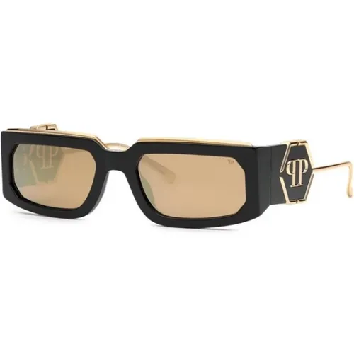 Schwarze Rauchspiegel Gold Sonnenbrille,Sunglasses - Philipp Plein - Modalova