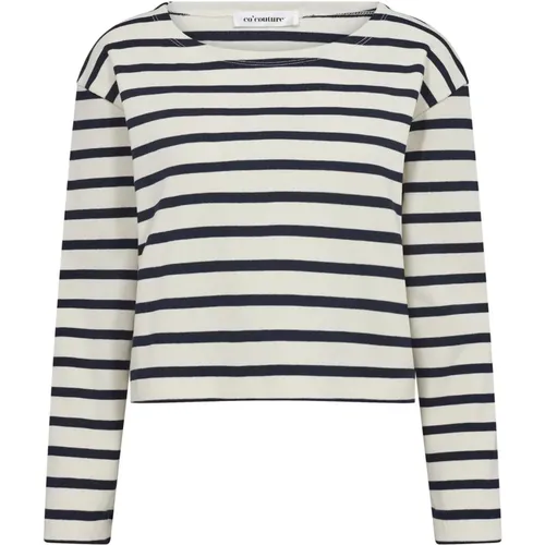Classic Stripe Crop Sweatshirt , female, Sizes: L - Co'Couture - Modalova