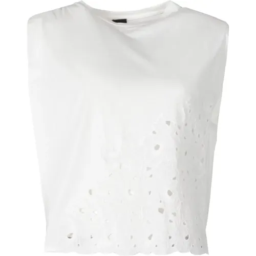 Lässiges Rundhals T-Shirt , Damen, Größe: S - pinko - Modalova