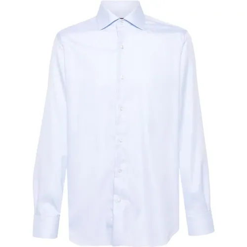 Cotton French Collar Shirt , male, Sizes: L - Barba - Modalova