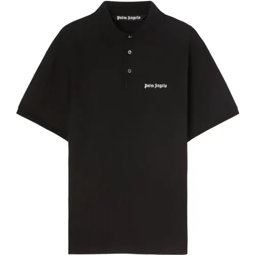 Schwarze T-Shirts und Polos mit Kragen - Palm Angels - Modalova
