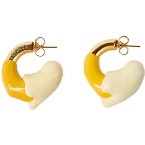 Goldene Mini Gummierte Ohrringe - Sunnei - Modalova