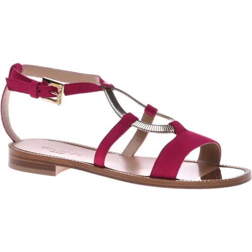 Sandal in fuchsia suede , Damen, Größe: 40 EU - Baldinini - Modalova