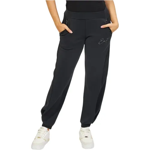 Modal Stretch Jogger Pants from Precious Collection , female, Sizes: XS - Emporio Armani EA7 - Modalova