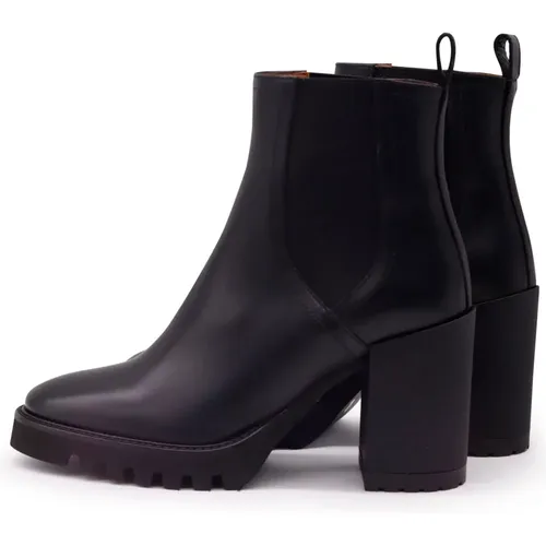 Leder Slip-On Stiefeletten mit spitzer Spitze und Absatz , Damen, Größe: 41 EU - Bervicato - Modalova