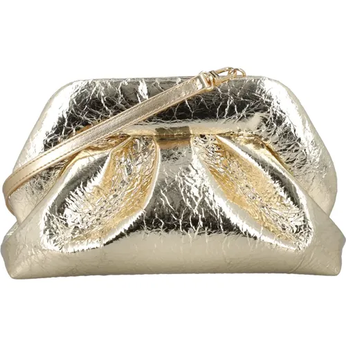 Gold Tia Clutch Pineapple Leather Handbag , female, Sizes: ONE SIZE - THEMOIRè - Modalova