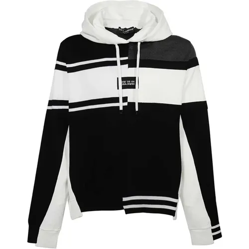 Luxurious Cotton Hooded Sweatshirt , male, Sizes: L, M - Dolce & Gabbana - Modalova