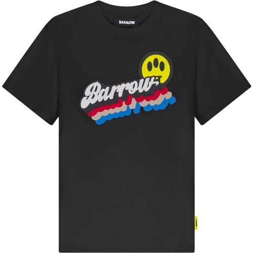 Graffito Print Baumwoll-Jersey T-Shirt , unisex, Größe: XS - Barrow - Modalova