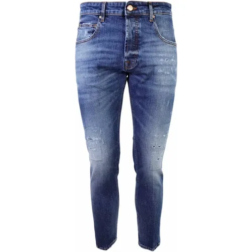 Mittlere Denim-Jeans mit Abrieb , Herren, Größe: W36 - Don The Fuller - Modalova