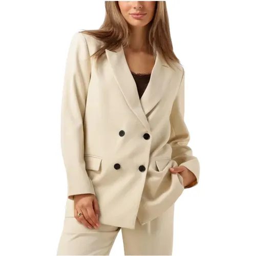 Eleganter Cremefarbener Blazer , Damen, Größe: 2XL - Notre-v - Modalova