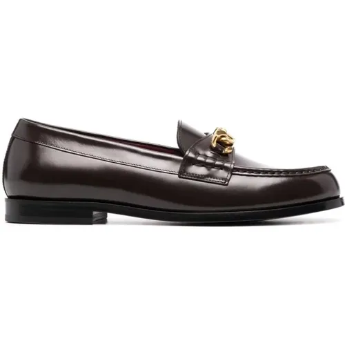 Brass Logo Chain Loafer , male, Sizes: 8 UK - Valentino - Modalova