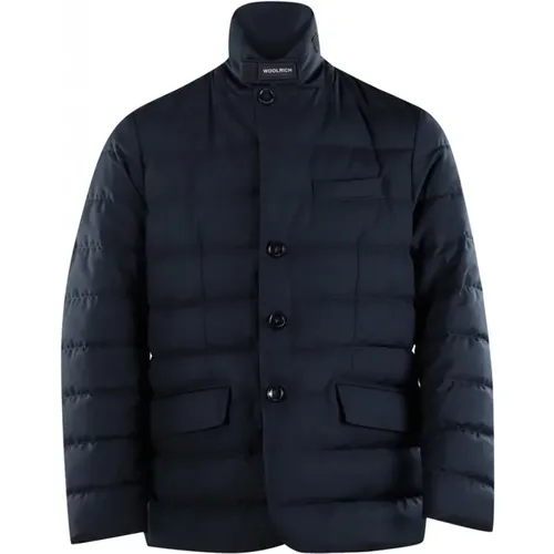 Down Jacket with Zipper and Button , male, Sizes: 2XL/3XL - Woolrich - Modalova