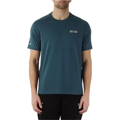 Natural Ventus7 Cotton T-shirt , male, Sizes: M, S, XL - Emporio Armani EA7 - Modalova