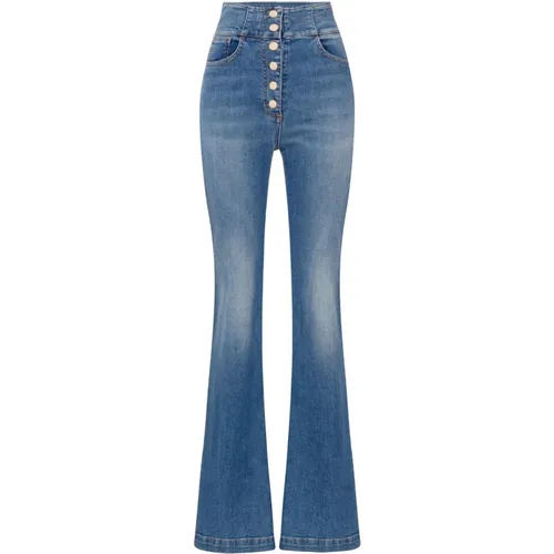 Flared Jeans , female, Sizes: W32, W26, W25, W31 - Elisabetta Franchi - Modalova