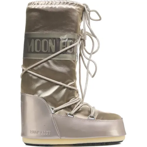 Graue Damen Stiefeletten , Damen, Größe: 39 EU - moon boot - Modalova