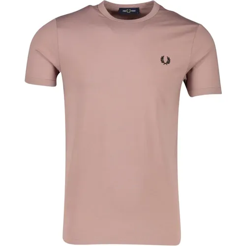 Rosa T-Shirt mit Rundhalsausschnitt - Fred Perry - Modalova