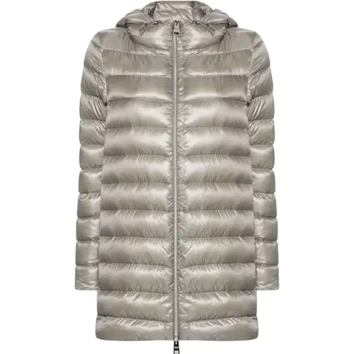 Light Grey Padded Down Coat , female, Sizes: L, M - Herno - Modalova